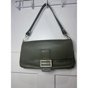 Divina Firenze Olive Green Shoulder Bag with Gold Buckle Accent